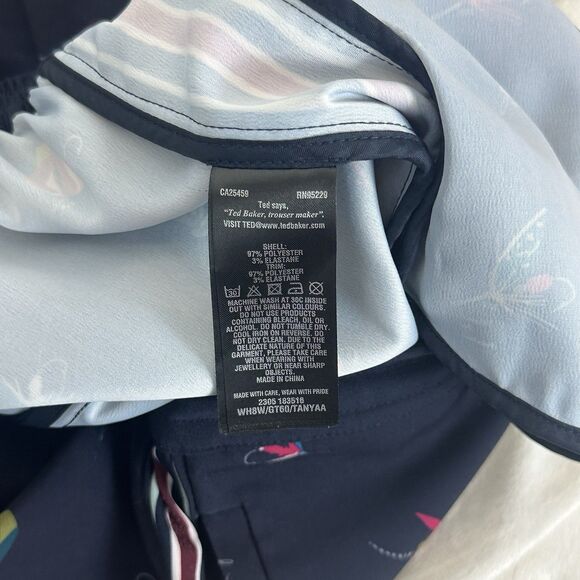 Ted Baker Color By Numbers Tanyaa Fly Fish Jogger Pants Whimsical Womens Size 0 - Picture 11 of 11